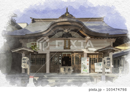 水彩画風 岡崎城 龍城神社 愛知県岡崎市 水彩画風 岡崎城 龍城神社 愛知県岡崎市 103474798