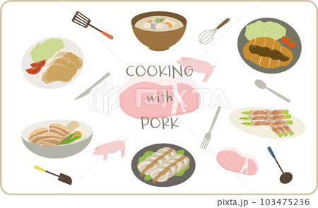 豚肉のイラスト 豚肉のイラスト 103475236
