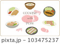 豚肉のイラストセット 103475237
