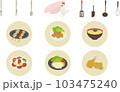 鶏肉イラストアイコンセット 103475240
