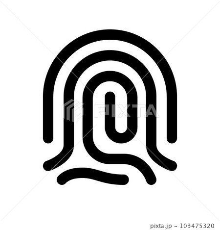 生体認証、指紋を表すラインスタイルのアイコン 103475320