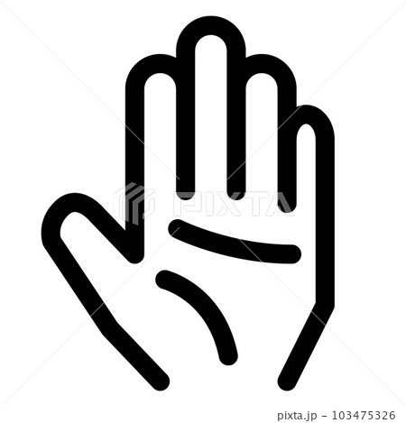 生体認証、手、手のひら、掌紋を表すラインスタイルのアイコン 103475326