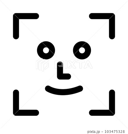 生体認証、顔、顔認証を表すラインスタイルのアイコン 103475328