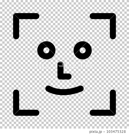 生体認証、顔、顔認証を表すラインスタイルのアイコン 103475328