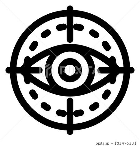 生体認証、目、虹彩、網膜を表すラインスタイルのアイコン 103475331