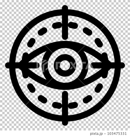 生体認証、目、虹彩、網膜を表すラインスタイルのアイコン 103475331