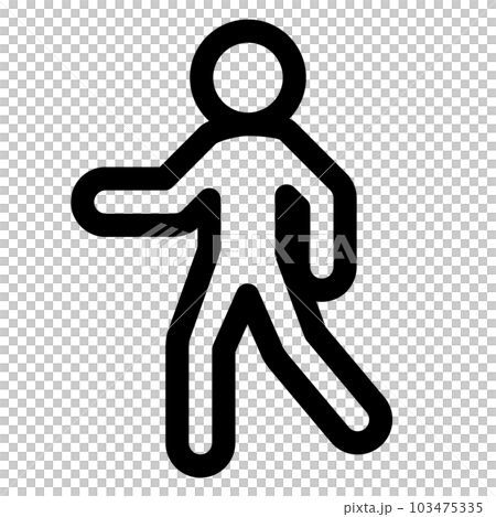 生体認証、歩行、歩くを表すラインスタイルのアイコン 103475335