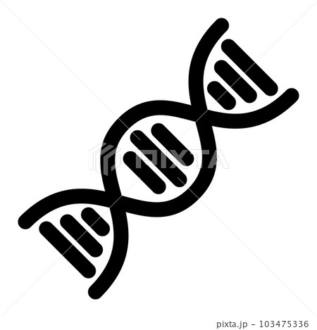 生体認証、DNAを表すラインスタイルのアイコン 103475336