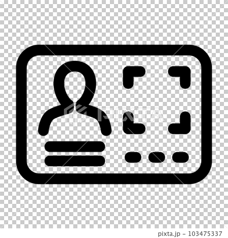 生体認証、IDを表すラインスタイルのアイコン 103475337
