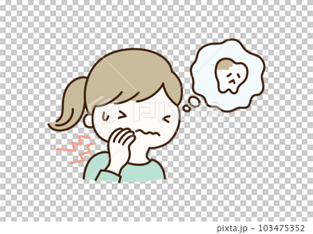 一個女人忍受蛀牙痛苦的插圖 一個女人忍受蛀牙痛苦的插圖 103475352