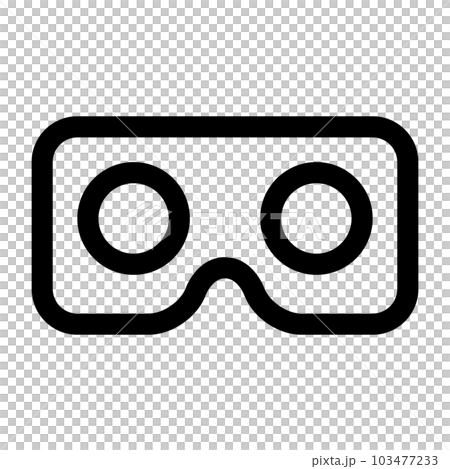 VR、マスク、ゴーグル、疑似体験を表すラインスタイルのアイコン VR、マスク、ゴーグル、疑似体験を表すラインスタイルのアイコン 103477233