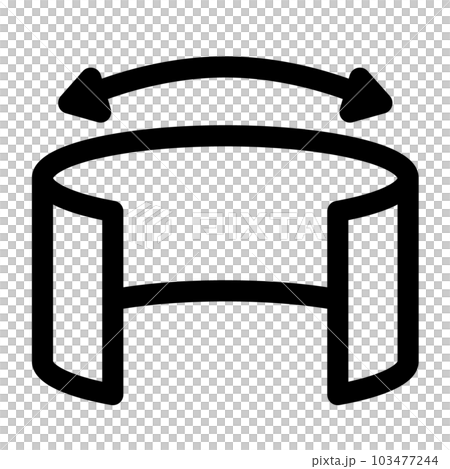 代表 VR、屏幕和全景圖的線條樣式圖標 代表 VR、屏幕和全景圖的線條樣式圖標 103477244