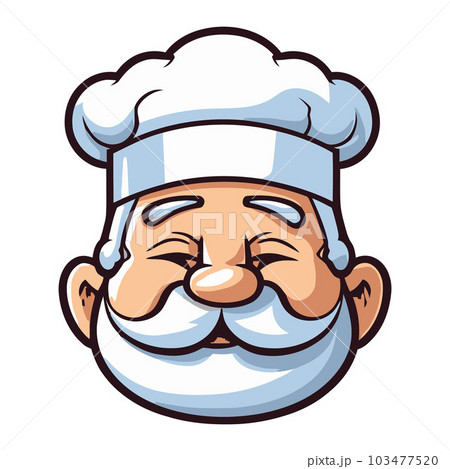 Vector Art, Cute Cartoon Chef Head Iconのイラスト素材 [103477520] - PIXTA