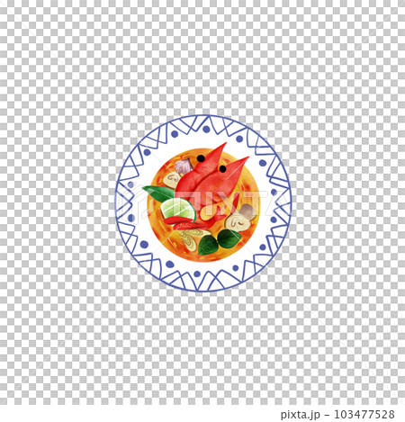 Tom Yum Kung and this is a special menu, Thai food , element, hand draw, spicy prawn soup, 103477528