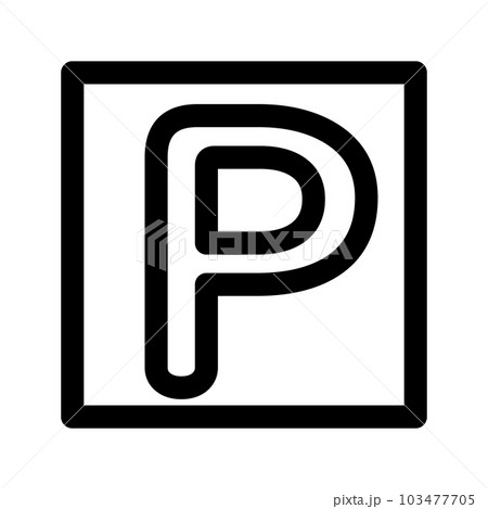 交通標識、駐車場、パーキング、駐車可を表すラインスタイルのアイコン 交通標識、駐車場、パーキング、駐車可を表すラインスタイルのアイコン 103477705