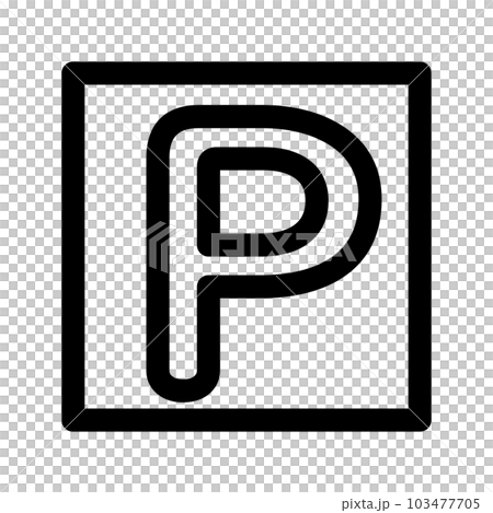 交通標識、駐車場、パーキング、駐車可を表すラインスタイルのアイコン 交通標識、駐車場、パーキング、駐車可を表すラインスタイルのアイコン 103477705