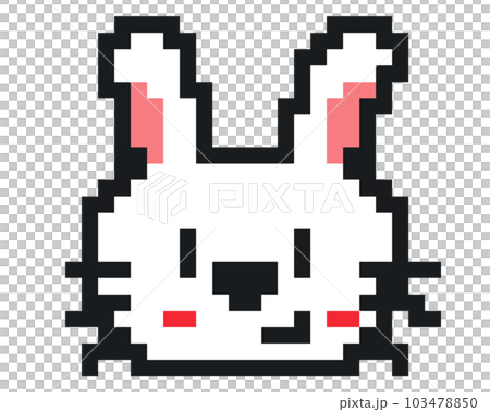 一隻微笑的兔子的像素藝術 一隻微笑的兔子的像素藝術 103478850