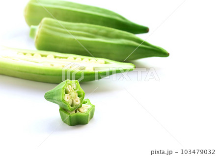 fresh okra on white background 103479032