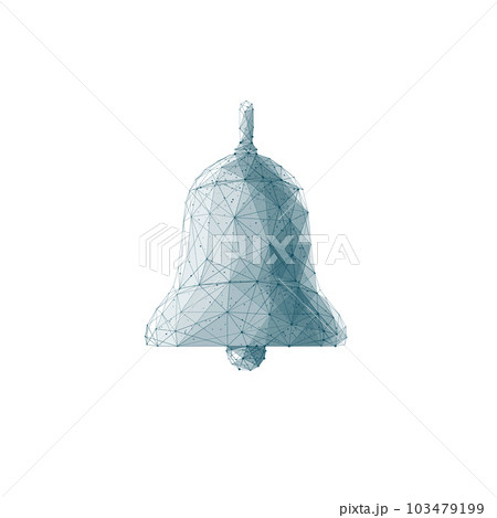Isolated polygonal bell on white background. 103479199