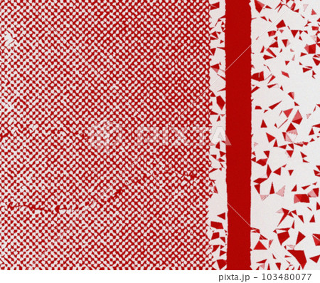 赤い格子柄と三角形とラインのレトロデジタルでLoFiな幾何学パターンのイラスト 103480077