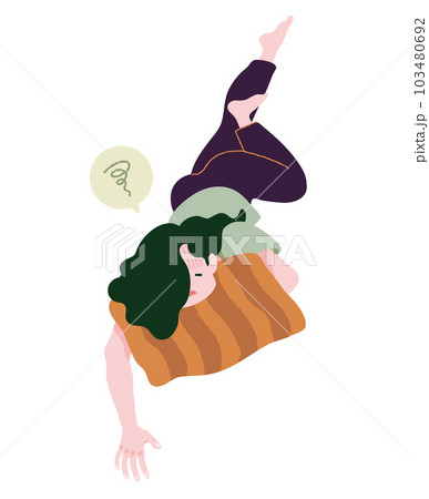 目覚めが悪く起き上がれない人 気象病 体調不良 目覚めが悪く起き上がれない人 気象病 体調不良 103480692