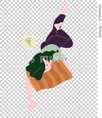 目覚めが悪く起き上がれない人 気象病 体調不良 目覚めが悪く起き上がれない人 気象病 体調不良 103480692