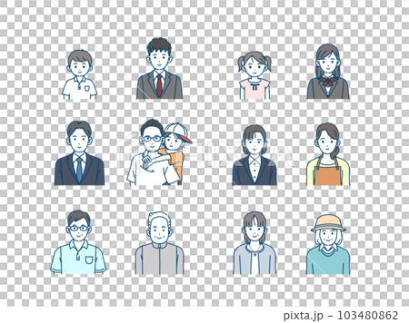 様々な年齢層の人々のイラスト 様々な年齢層の人々のイラスト 103480862