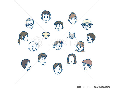 様々な年齢層の人々の顔 103480869