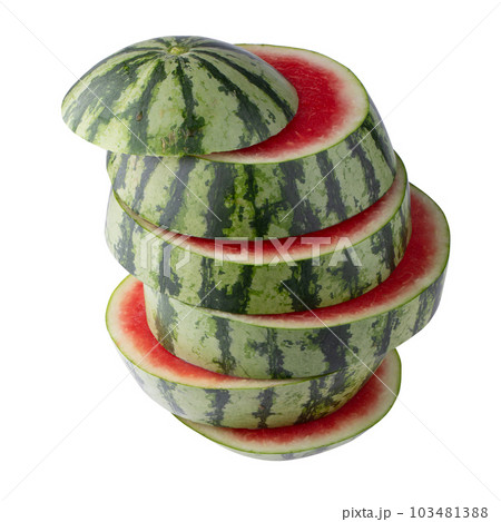 whole and half watermelon isolated on a transparent background whole and half watermelon isolated on a transparent background 103481388