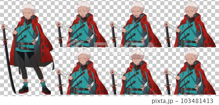A boy with a sword in a steampunk outfit A boy with a sword in a steampunk outfit 103481413