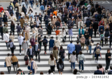 横断歩道　人波　イメージ　 103481892