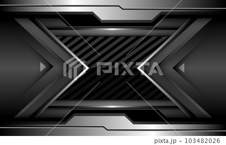 Abstract grey silver black cyber metal geometric futuristic technology style creative background vector 103482026