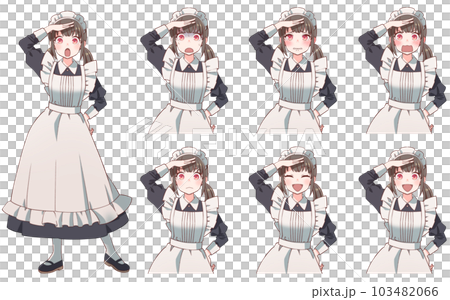 Cheerful girl in maid costume 103482066