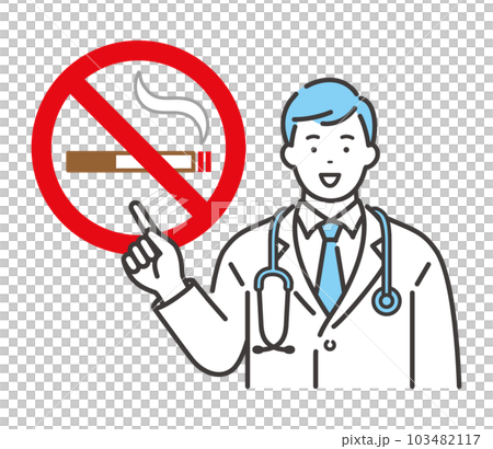 Young male doctor recommending quitting smoking 103482117
