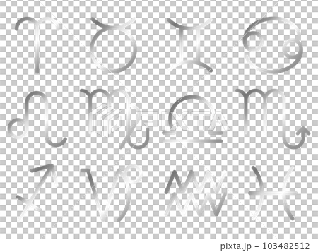 Set of 12 constellation icons silver 103482512