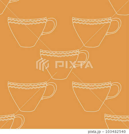 Seamless pattern with tea cups. 103482540
