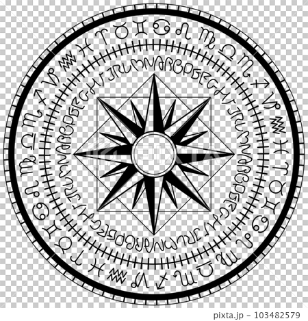 星座の魔法陣　異世界風の手書き文字 103482579