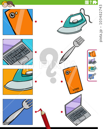 match cartoon objects and clippings educational activity match cartoon objects and clippings educational activity 103482743