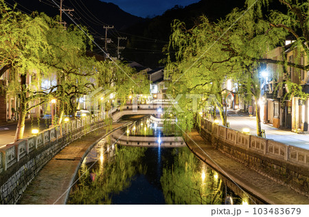 兵庫県豊岡市城崎町 関西屈指の人気観光地 城崎温泉の夜の町並み(柳通り) 兵庫県豊岡市城崎町 関西屈指の人気観光地 城崎温泉の夜の町並み(柳通り) 103483679