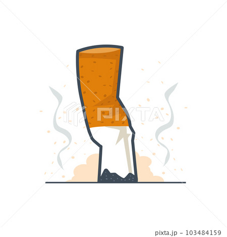 Cigarettes butt with smoking icon 103484159