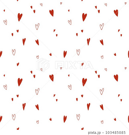 Heart scribble cute simple a seamless pattern Heart scribble cute simple a seamless pattern 103485085