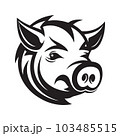 pig, logo concept black and white color, hand drawn illustration 103485515