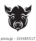 pig, logo concept black and white color, hand drawn illustration 103485517