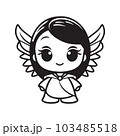 princess angel, logo concept black and white color, hand drawn illustration 103485518