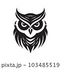 owl, logo concept black and white color, hand drawn illustration 103485519