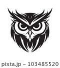 owl, logo concept black and white color, hand drawn illustration 103485520
