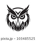 owl, logo concept black and white color, hand drawn illustration 103485525