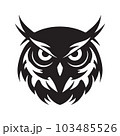 owl, logo concept black and white color, hand drawn illustration 103485526