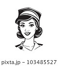 nurse, logo concept black and white color, hand drawn illustration 103485527