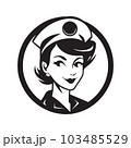 nurse, logo concept black and white color, hand drawn illustration 103485529
